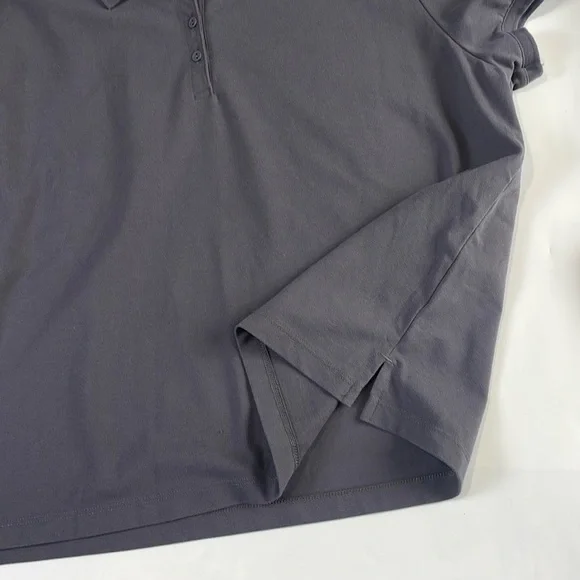 NWT Calia Pique Puff Sleeves Polo T-Shirt XXL Carbon Gray 3/4 Button Down Golf - Picture 10 of 16